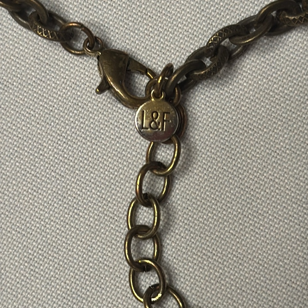 L & F multi-colored beaded necklace with Ricolite stone pendant.  18” - Picture 4 of 4